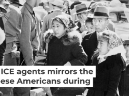 A Japanese American family is taken to a relocation center in San Francisco in May 1942. Circa Images/GHI/Universal History Archive/Universal Images Group via Getty Images